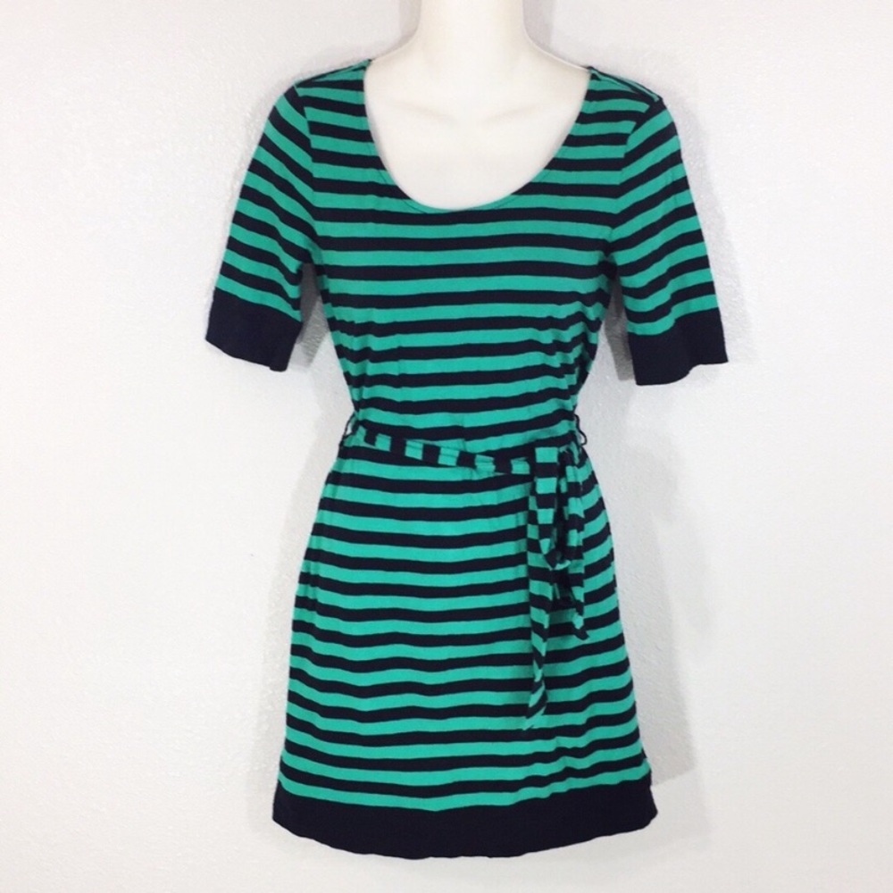 Banana Republic Dress Green Navy Striped XXSP
